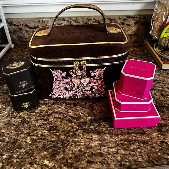 Y2K Juicy couture velour train case EUC Brown & Pink - Picture 14 of 15